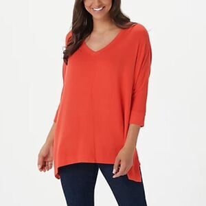 Laurie Felt Fuse Modal Oversized Ribbed Knit Pullover Top